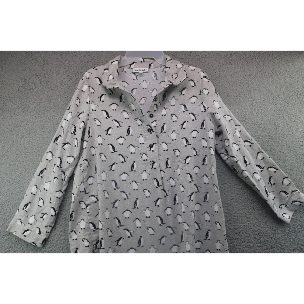 Women's Northstyle Pajama Shirt-Size Small-Penguins-Long Sleeves